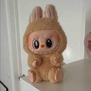 Charming Tan Bunny Plush Figure